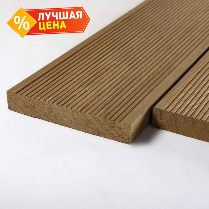 Планкен прямой 20x120x1000 мм Экстра термо-лиственница Коричневый